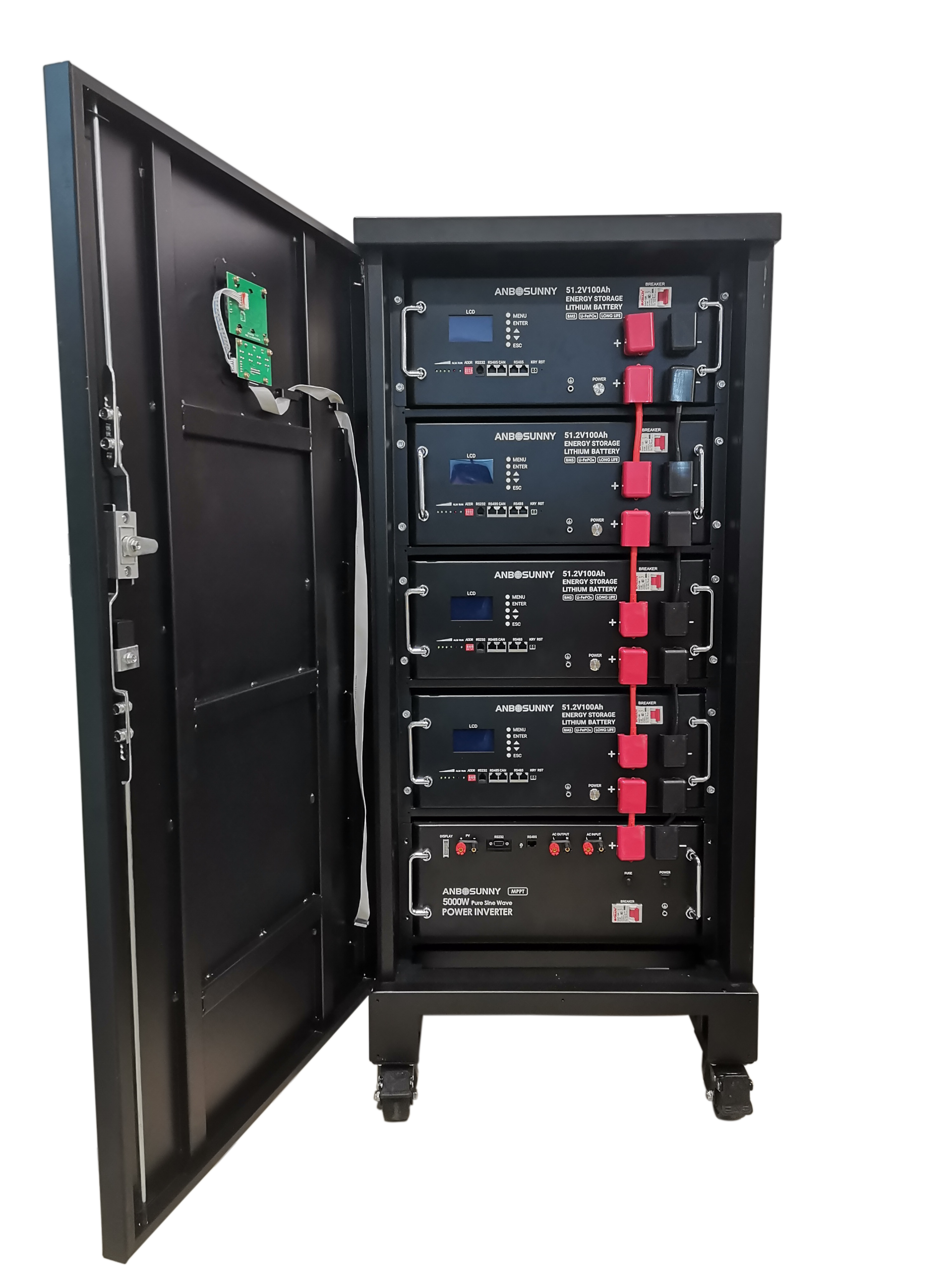 Home Energy Storage Battery Rack-mounted LiFePO4 lithium batteries 48v 51.2V 100Ah 200Ah