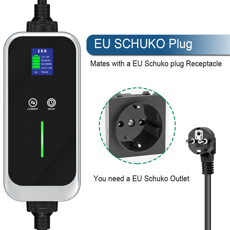 Mode 2 EV Charger 3.6kW 16A Portable Charging Cable Electric Car Charger with Type 2 Plug