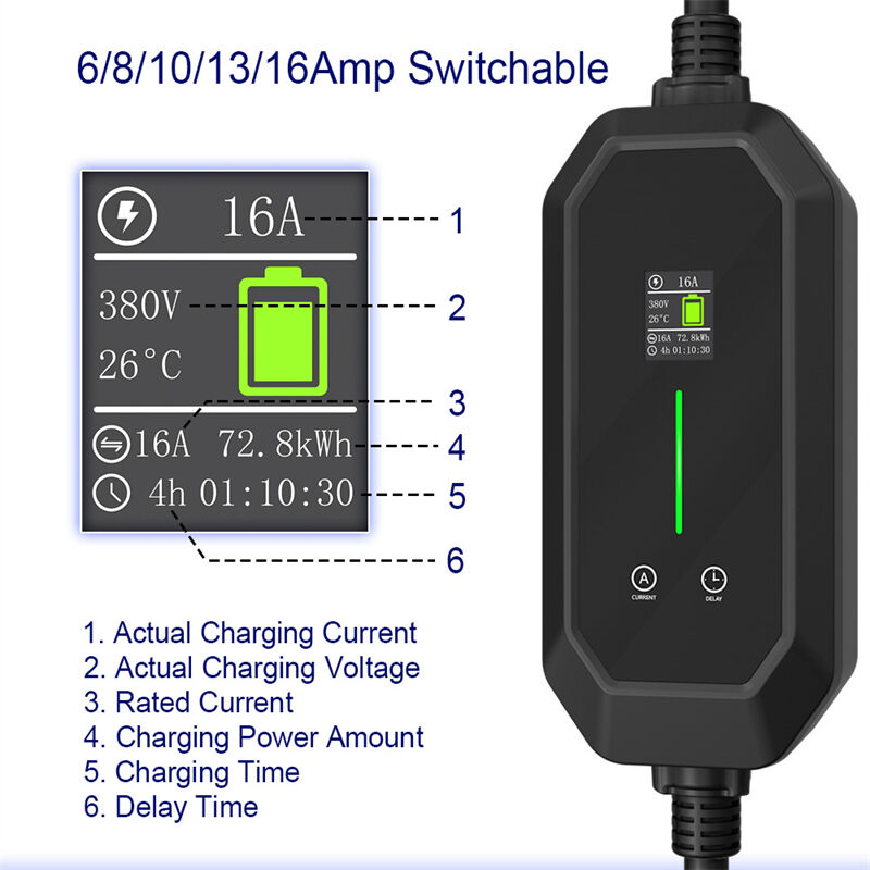 3 Phase 11KW 16Amp IEC 62169 Type 2 Portable EV Charger with 5 Pin Red CEE Plug - view 3