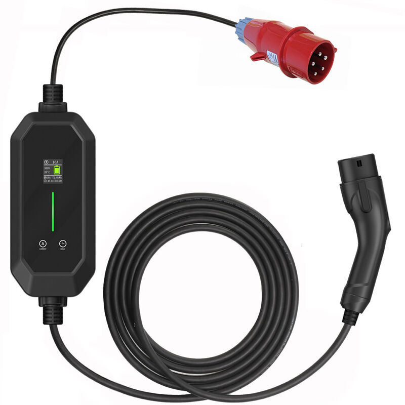 3 Phase 11KW 16Amp IEC 62169 Type 2 Portable EV Charger with 5 Pin Red CEE Plug - view 1