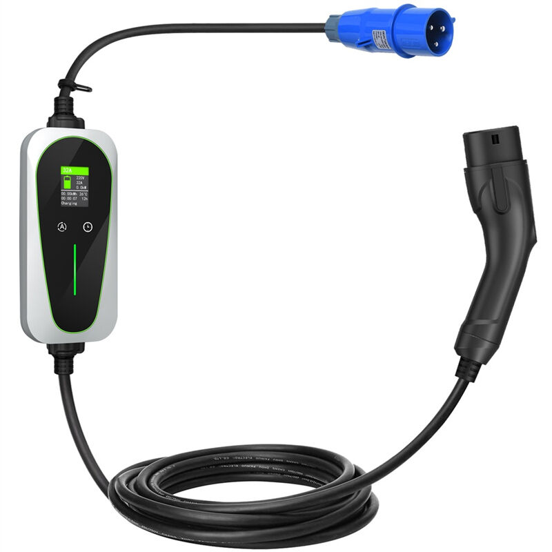تنظیم جریان 10A 16A 20A 24A 32A شارژر منزلی 7KW GBT شارژر EV پورتابل با پلاگ آبی CEE 3 پین - Image 2